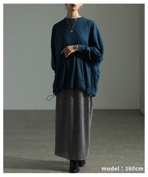 Sawa a la mode（サワアラモード）の「オーガンジードッキングプルオーバー（Tシャツ/カットソー・レディース・ダークブルー/グレー/ブラック・FREE）」の9枚目の写真