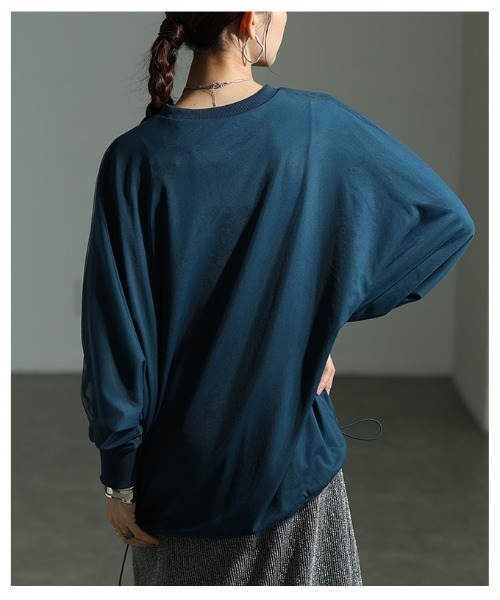 Sawa a la mode（サワアラモード）の「オーガンジードッキングプルオーバー（Tシャツ/カットソー・レディース・ダークブルー/グレー/ブラック・FREE）」の11枚目の写真