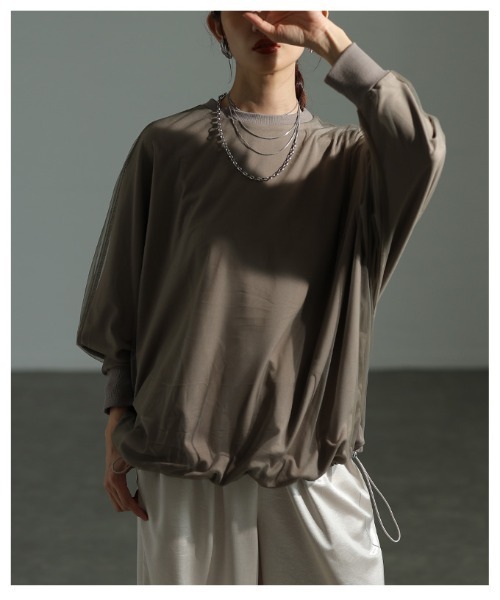 Sawa a la mode（サワアラモード）の「オーガンジードッキングプルオーバー（Tシャツ/カットソー・レディース・ダークブルー/グレー/ブラック・FREE）」の16枚目の写真