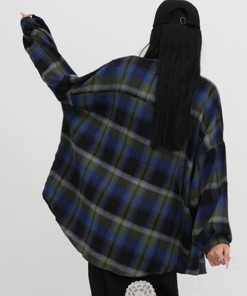 FUNdaysion(ファンデイション)の「ユニセックスチェック柄シャツ(シャツ/ブラウス・レディース・オレンジ/グリーン/ブルー・M)」の16枚目の写真