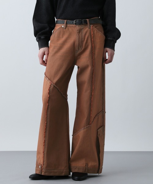 HARE（ハレ）の「サイコウチクワイドデニムパンツ(HARE)（デニムパンツ・メンズ・ベージュ/ブルー/ブラック/オレンジ・MEDIUM/SMALL/LARGE）」の4枚目の写真