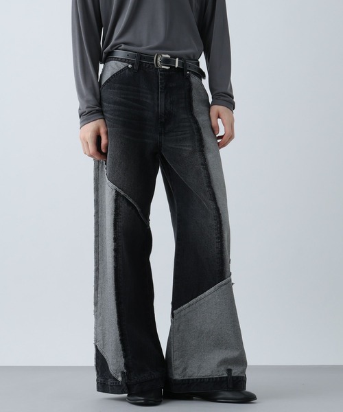 HARE（ハレ）の「サイコウチクワイドデニムパンツ(HARE)（デニムパンツ・メンズ・ベージュ/ブルー/ブラック/オレンジ・MEDIUM/SMALL/LARGE）」の14枚目の写真