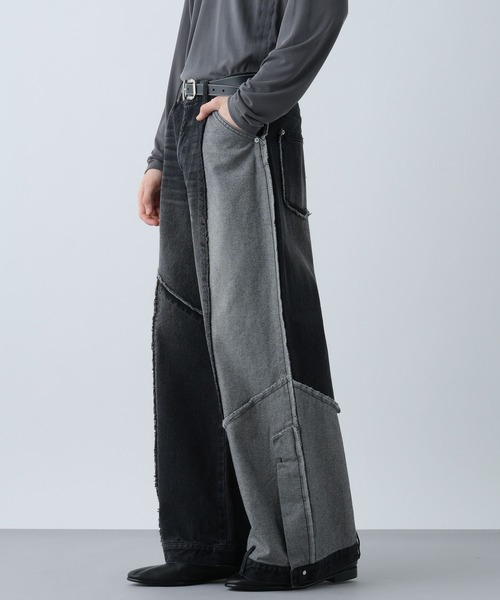 HARE（ハレ）の「サイコウチクワイドデニムパンツ(HARE)（デニムパンツ・メンズ・ベージュ/ブルー/ブラック/オレンジ・MEDIUM/SMALL/LARGE）」の15枚目の写真