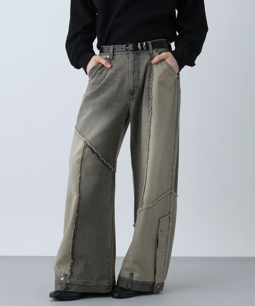 HARE（ハレ）の「サイコウチクワイドデニムパンツ(HARE)（デニムパンツ・メンズ・ベージュ/ブルー/ブラック/オレンジ・MEDIUM/SMALL/LARGE）」の17枚目の写真