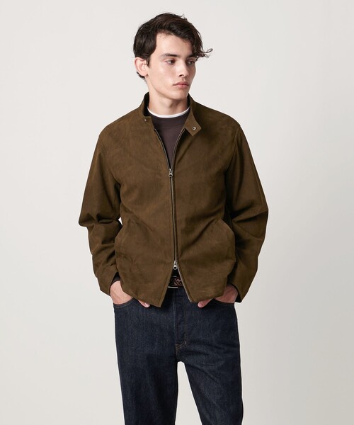 スエードライク シングル ライダースジャケット（ライダースジャケット
