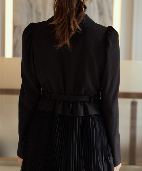 ジャケットレイヤードプリーツワンピース（ワンピース）｜AND COUTURE