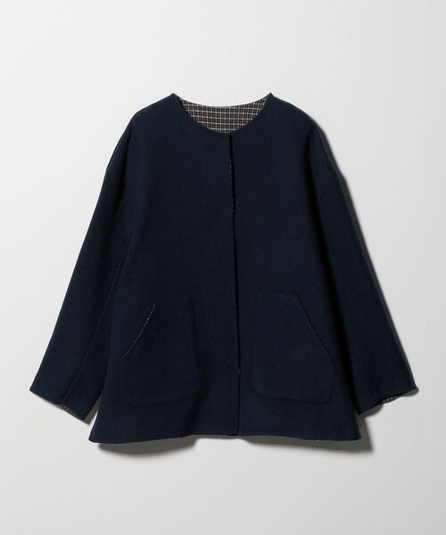 【新品】　ユナイテッドアローズ　リバーノーカラーコート UNITED ARROWS（ユナイテッドアローズ） ノーカラーコート コート バイ