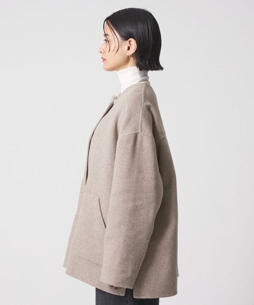 【新品】　ユナイテッドアローズ　リバーノーカラーコート セール】リバー ノーカラーコート ‐リバーシブル‐＜A DAY IN THE LIFE