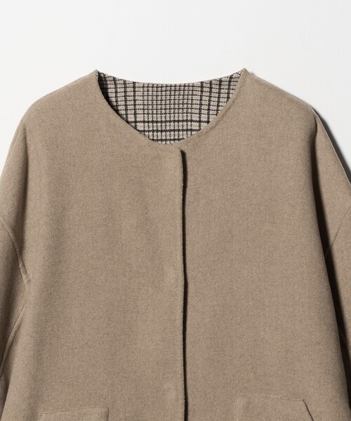 セール】リバー ノーカラーコート ‐リバーシブル‐＜A DAY IN THE LIFE