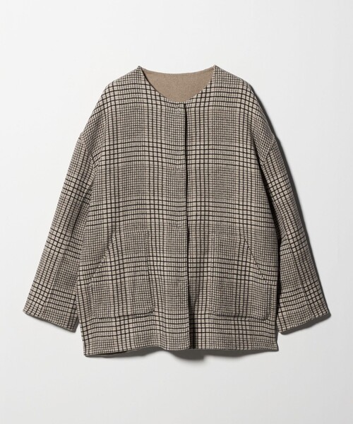 セール】リバー ノーカラーコート ‐リバーシブル‐＜A DAY IN THE LIFE