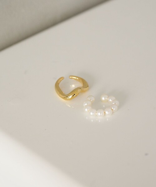 green label relaxing（グリーンレーベルリラクシング）の「【WEB限定】2本セット イヤーカフ（ホワイトパーツ）/ イヤカフ（イヤーカフ・レディース・ゴールド/シルバー・FREE）」の4枚目の写真