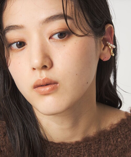 green label relaxing（グリーンレーベルリラクシング）の「【WEB限定】2本セット イヤーカフ（ホワイトパーツ）/ イヤカフ（イヤーカフ・レディース・ゴールド/シルバー・FREE）」の5枚目の写真