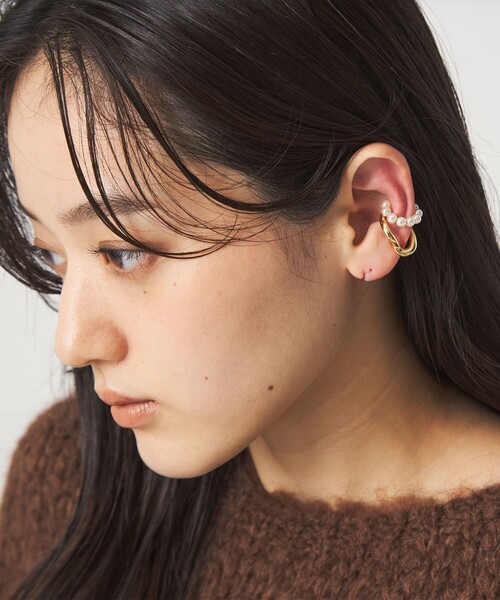 green label relaxing（グリーンレーベルリラクシング）の「【WEB限定】2本セット イヤーカフ（ホワイトパーツ）/ イヤカフ（イヤーカフ・レディース・ゴールド/シルバー・FREE）」の6枚目の写真