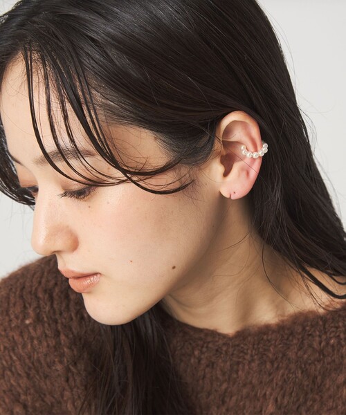 green label relaxing（グリーンレーベルリラクシング）の「【WEB限定】2本セット イヤーカフ（ホワイトパーツ）/ イヤカフ（イヤーカフ・レディース・ゴールド/シルバー・FREE）」の7枚目の写真