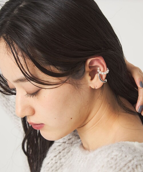 green label relaxing（グリーンレーベルリラクシング）の「【WEB限定】2本セット イヤーカフ（ホワイトパーツ）/ イヤカフ（イヤーカフ・レディース・ゴールド/シルバー・FREE）」の8枚目の写真