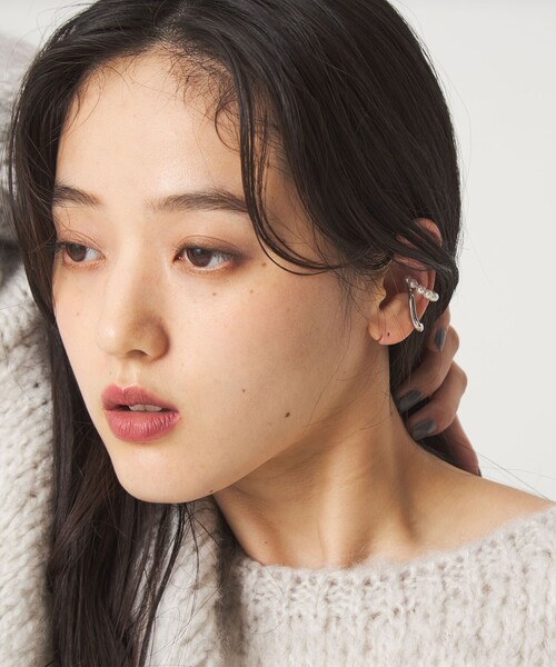 green label relaxing（グリーンレーベルリラクシング）の「【WEB限定】2本セット イヤーカフ（ホワイトパーツ）/ イヤカフ（イヤーカフ・レディース・ゴールド/シルバー・FREE）」の9枚目の写真