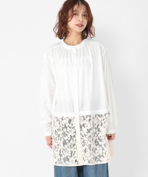 studio CLIP（スタディオクリップ）の「レースドッキングチュニックブラウス（シャツ/ブラウス）」