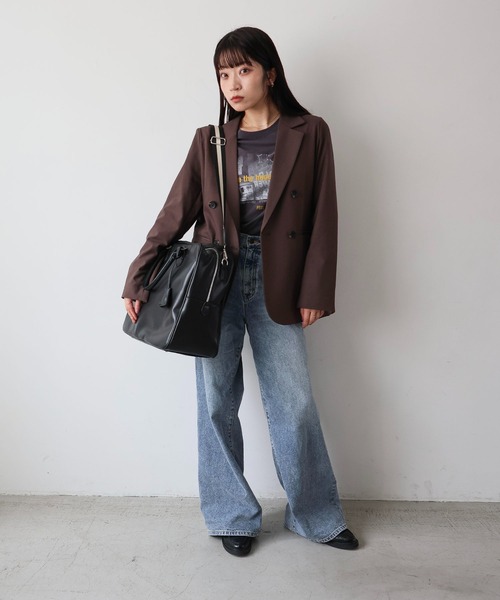 MIAN (ミアン)の「ラインテープ ビッグボストンバッグ(ボストンバッグ・レディース・グレー/ブラック・FREE)」の7枚目の写真