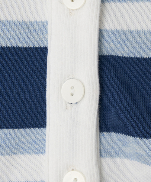 RONRON(ロンロン)の「HENRYNECK COLLAR SLIM LONG SLEEVE BLUE STRIPE(ポロシャツ・レディース・その他・FREE)」の4枚目の写真