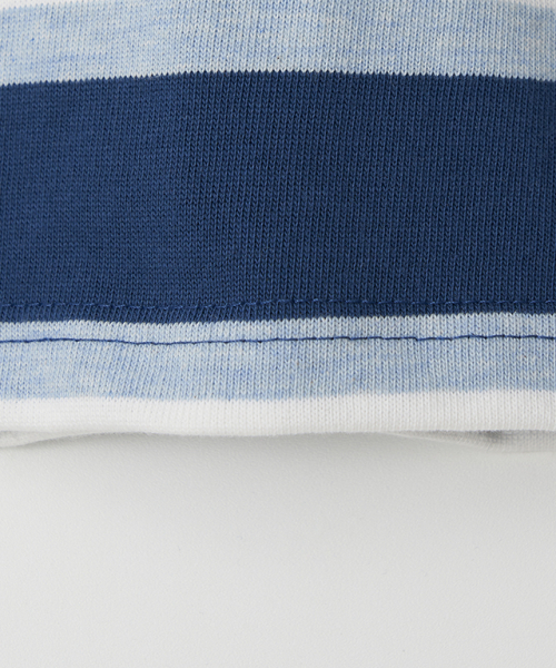 RONRON(ロンロン)の「HENRYNECK COLLAR SLIM LONG SLEEVE BLUE STRIPE(ポロシャツ・レディース・その他・FREE)」の5枚目の写真