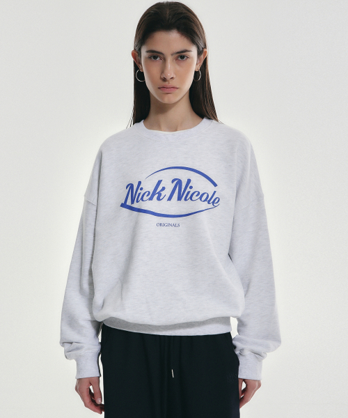 NICK&NICOLE(ニックアンドニコール)の「NICOLE ORIGINALS SWEATSHIRT_MELANGE BLUE(スウェット・レディース・その他・FREE)」の1枚目の写真