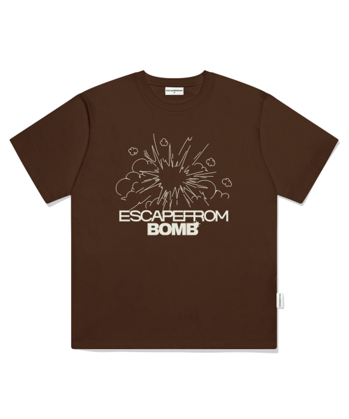 ESCAPEFROM(エスケープフロム)の「ラインバムプリントオーバーサイズ半袖Tシャツブラウン(Tシャツ/カットソー・レディース・その他・SMALL/MEDIUM/LARGE)」の2枚目の写真