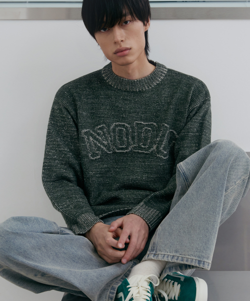 NODU（ノードユー）の「ロゴリングラウンドニット[グリーン]（ニット/セーター・メンズ・その他・MEDIUM/LARGE）」の2枚目の写真