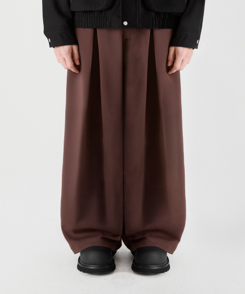 TRILLION（トリリオン）の「ダブルインバーテッドジョーワイドパンツ[ブラウン]（スラックス・レディース・その他・MEDIUM/LARGE/X-LARGE）」の2枚目の写真