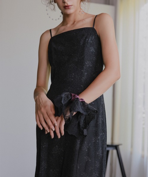 Callarus（カラルス）の「〔Callarus〕レース×ベロアシュシュ（シュシュ・レディース・パープル系/グレー系/ブラック・FREE）」の4枚目の写真