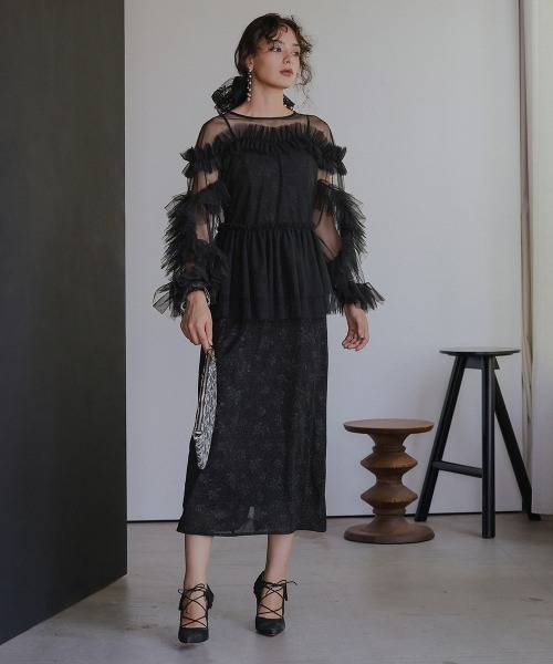 Callarus（カラルス）の「〔Callarus〕レース×ベロアシュシュ（シュシュ・レディース・パープル系/グレー系/ブラック・FREE）」の6枚目の写真