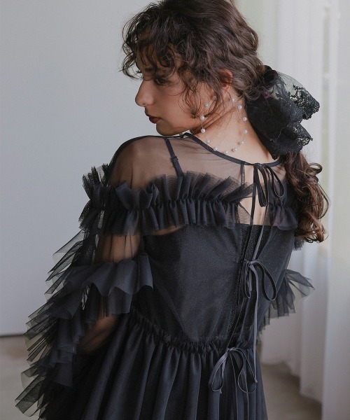 Callarus（カラルス）の「〔Callarus〕レース×ベロアシュシュ（シュシュ・レディース・パープル系/グレー系/ブラック・FREE）」の7枚目の写真