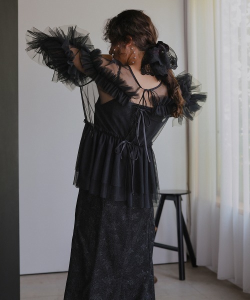 Callarus（カラルス）の「〔Callarus〕レース×ベロアシュシュ（シュシュ・レディース・パープル系/グレー系/ブラック・FREE）」の10枚目の写真