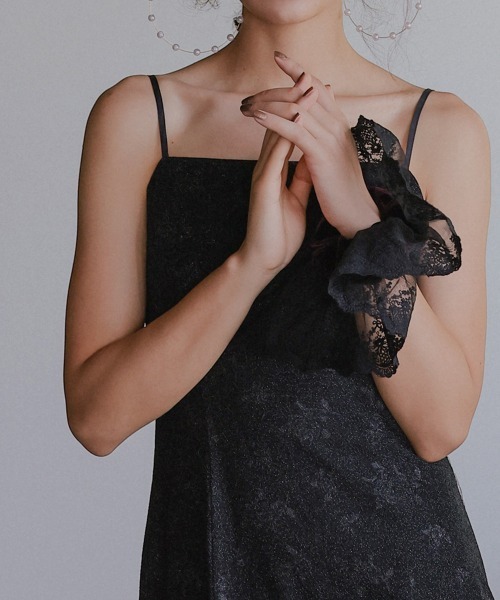 Callarus（カラルス）の「〔Callarus〕レース×ベロアシュシュ（シュシュ・レディース・パープル系/グレー系/ブラック・FREE）」の12枚目の写真