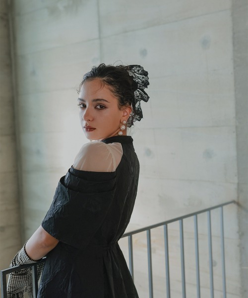 Callarus（カラルス）の「〔Callarus〕レース×ベロアシュシュ（シュシュ・レディース・パープル系/グレー系/ブラック・FREE）」の22枚目の写真