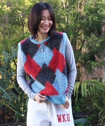 yuumiARIA（ユウミアリア）の「ARGYLE VEST　アーガイルモヘアニットベスト（ベスト）」