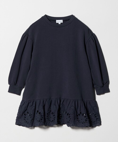 green label relaxing（グリーンレーベルリラクシング）の「裏毛ヘムレース ワンピース / キッズ  100cm-160cm（ワンピース・キッズ・ネイビー/ナチュラル・140cm/130cm/160cm/110cm/150cm/120cm/100cm）」の9枚目の写真