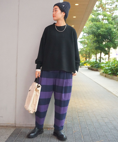 JOURNAL STANDARD LUXE（ジャーナルスタンダード　ラックス）の「リバージャージ クルーネックプルオーバー（Tシャツ/カットソー・レディース・ブラック/チャコールグレー/グリーン・FREE）」の4枚目の写真