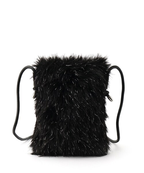 SHOO・LA・RUE（シューラルー）の「ラメ入りファーが目を惹く ミニショルダーバッグ（ショルダーバッグ・レディース・アイボリー/ブラック/グレー/ナチュラル/ブルー・00）」の18枚目の写真