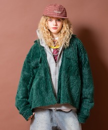 a.p.o.v.（エーピーオービー）の「a.p.o.v. クロップド丈オーバーサイズストライプファージャケット（その他アウター）」