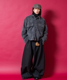 a.p.o.v.（エーピーオービー）の「a.p.o.v. クロップド丈オーバーサイズストライプファージャケット（その他アウター）」