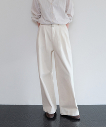 Belted Denim Pants_Ecru