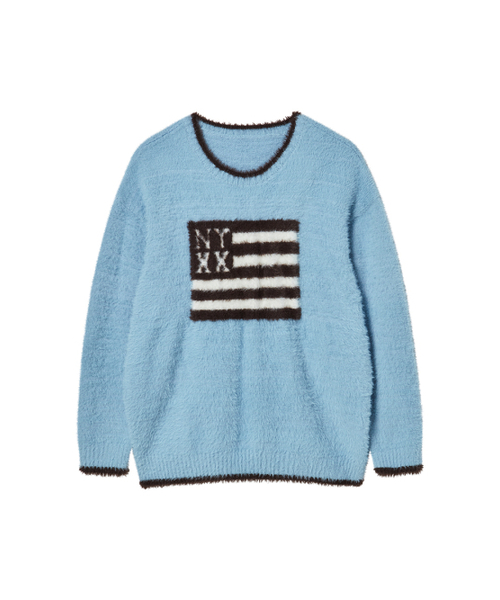 NYXX（エヌワイエックスエックス）の「NYX FLAG KNIT BLUE（ニット/セーター・レディース・その他・F）」の2枚目の写真