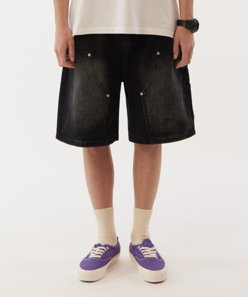 GOLDEN SNSHINE(ゴールデン サンシャイン)の「Denim bermuda carpenter shorts_Black(その他パンツ・メンズ・その他・MEDIUM/LARGE)」の1枚目の写真