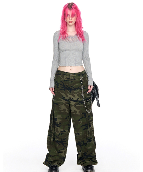 SCHISM INDUCING(スキズムインデューシング)の「CAMOUFLAGE CARGO PANTS GREEN(その他パンツ・レディース・その他・SMALL/MEDIUM/LARGE)」の19枚目の写真