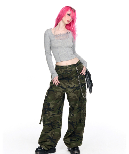 SCHISM INDUCING(スキズムインデューシング)の「CAMOUFLAGE CARGO PANTS GREEN(その他パンツ・レディース・その他・SMALL/MEDIUM/LARGE)」の13枚目の写真