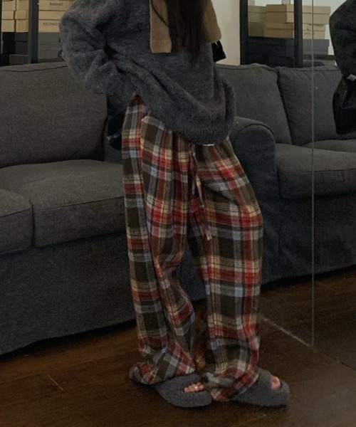 FAVORITO(ファヴォリート)の「チェック柄ワイドパンツ(その他パンツ・レディース・レッド・M/L)」の13枚目の写真