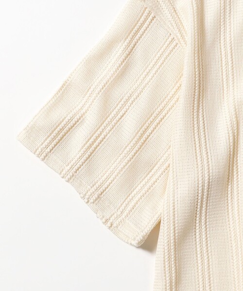 BEAMS(ビームス)の「ショート メッシュ オープンカラーシャツ【ワイドショートフィット】(シャツ/ブラウス・メンズ・オフホワイト/ブラック/ダークブラウン・S/XL/L/M)」の6枚目の写真