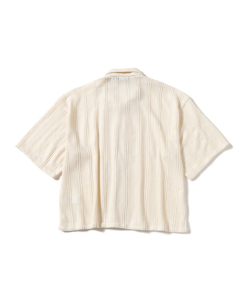 BEAMS(ビームス)の「ショート メッシュ オープンカラーシャツ【ワイドショートフィット】(シャツ/ブラウス・メンズ・オフホワイト/ブラック/ダークブラウン・S/XL/L/M)」の8枚目の写真