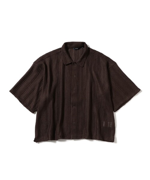 BEAMS(ビームス)の「ショート メッシュ オープンカラーシャツ【ワイドショートフィット】(シャツ/ブラウス・メンズ・オフホワイト/ブラック/ダークブラウン・S/XL/L/M)」の20枚目の写真