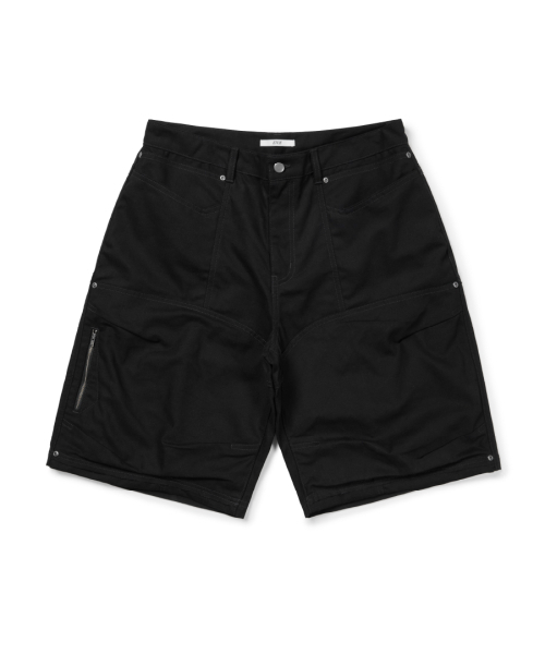 ETCE(イーティーシーイー)の「DOUBLE KNEE ZIPPER SHORTS (BLACK)(その他パンツ・メンズ・その他・MEDIUM/LARGE/X-LARGE)」の1枚目の写真